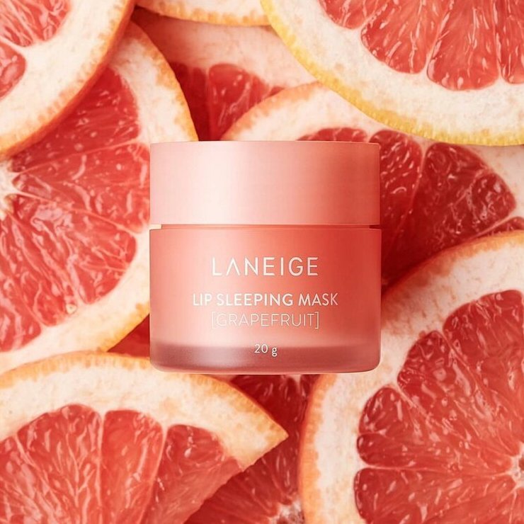 LANEIGE Lip Sleeping Mask Grapefruit – lūpų kaukė su vitaminu C, 20 g