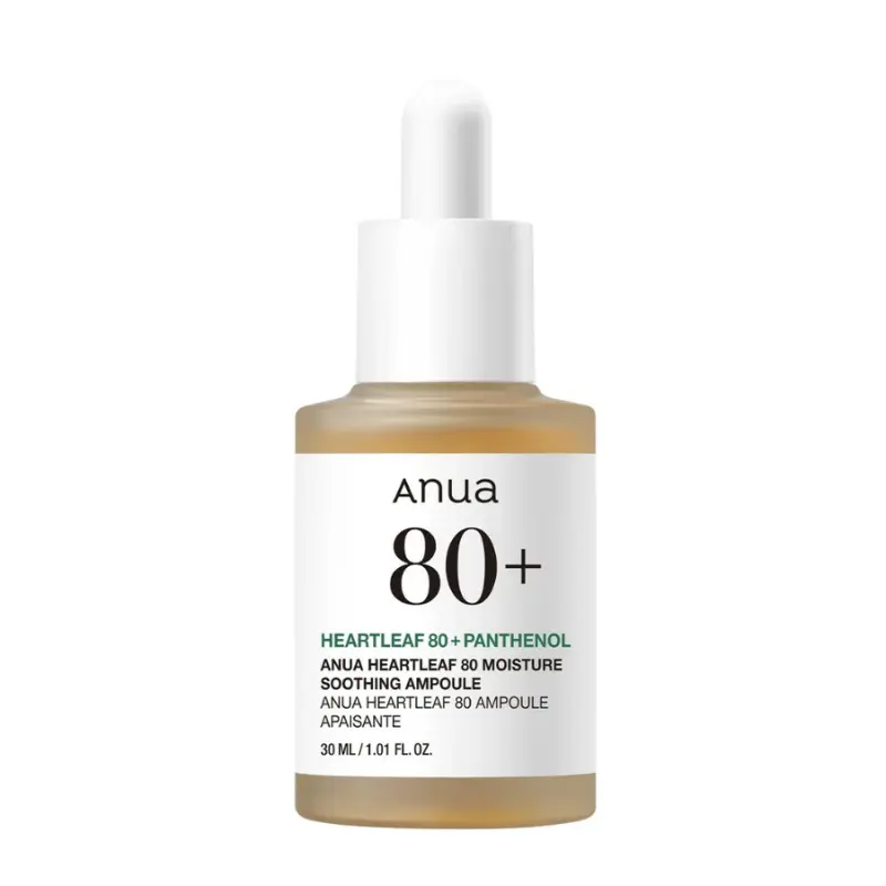 ANUA Heartleaf 80% Moisture Soothing Ampoule – veido ampulė, 30 ml