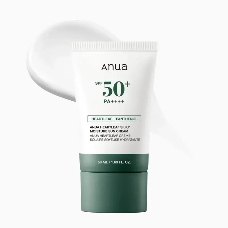 ANUA Heartleaf Silky Moisture Sunscreen – veido kremas nuo saulės SPF50+, 50 ml