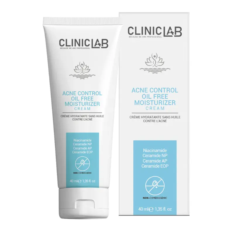 CLINICLAB Acne Control Moisturizer Oil Free Cream – drėkinamasis kremas probleminei odai, 40 ml
